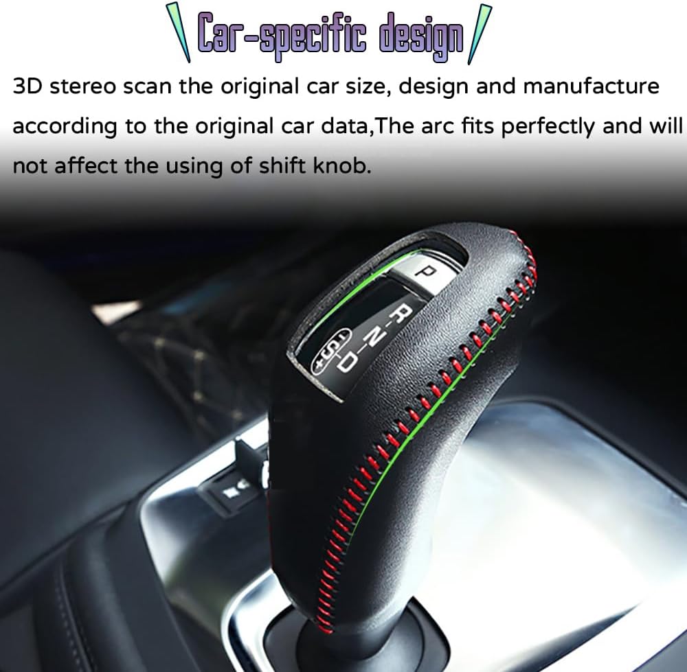 Custom Interior Accessories for E-PACE EPACE 2018 2019 2020 F-Type FTYPE 2014 2015 2016 2018 2019 2020 2021 2022 2023 Leather Car Gear Shift Knob Cover Protector Trim(Red Stitching)