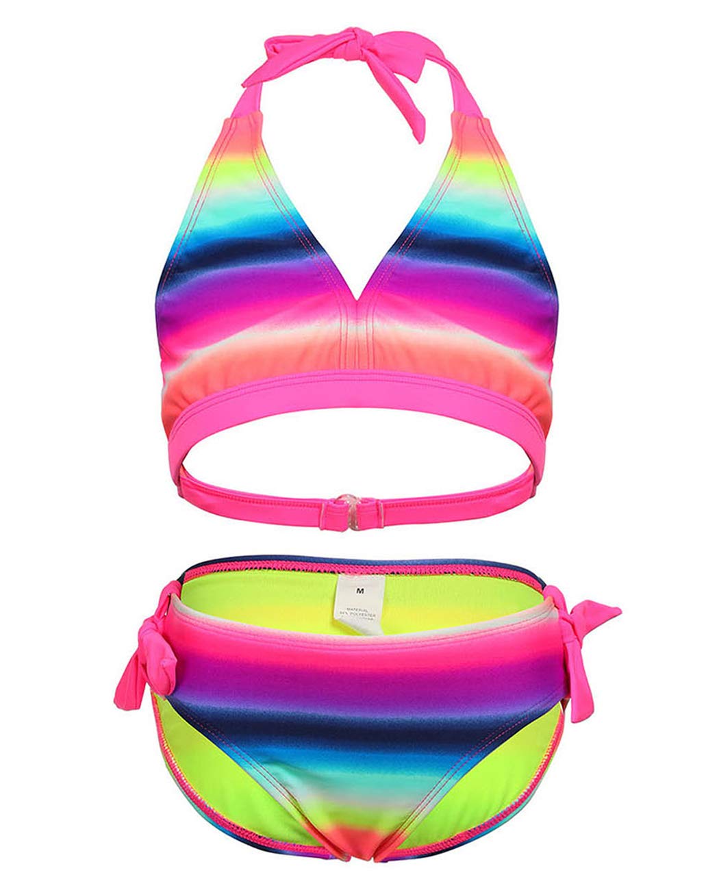 Buy Girls Two Piece Bikini Set, Halter Rainbow Colorful Swimwear for