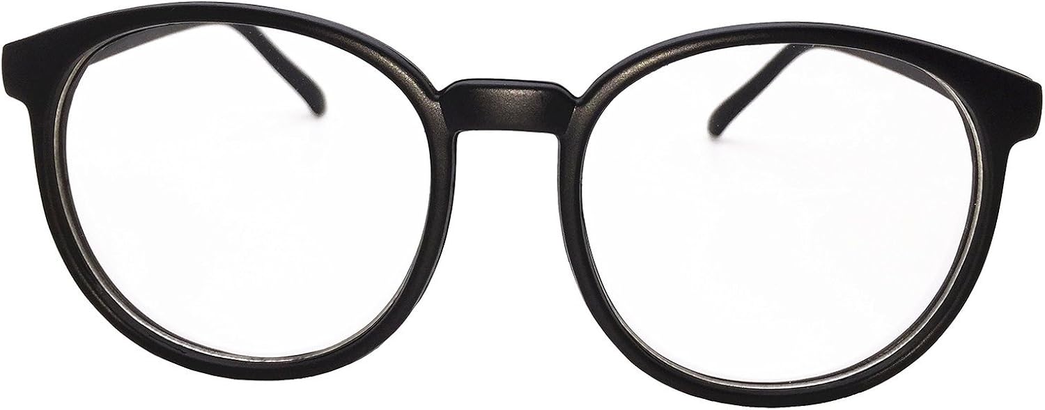 FancyG Retro Vintage Inspired Classic Nerd Round Clear Lens Glasses Eyewear - Black : Clothing, Shoes & Jewelry