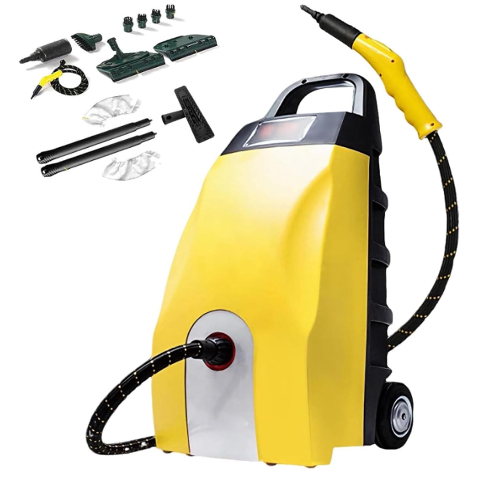 Cashwise High Pressure Steam Washer Jet Washer, Power Wash 3000W with Accessories and 3.5L Tank, for Patio and Car, Portable for Cleaning Drives, Vehicles, Garden, Grime, Grease Removal Yellow