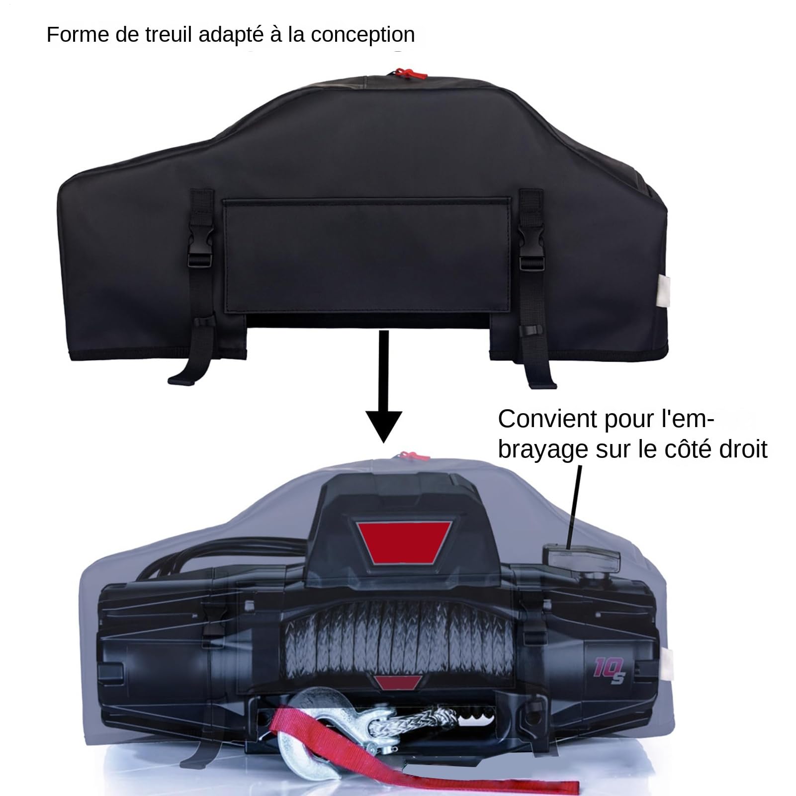 Bâche de Treuil Renforcée - Housse protectrice étanche pour treuil,Protection UV Imperméable pour Aventure Extérieur Camping Voyage