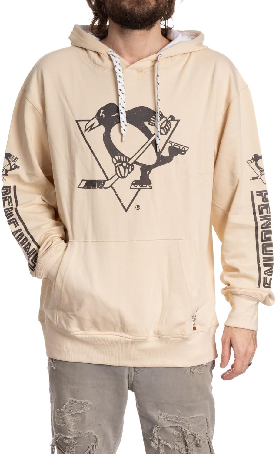 Calhoun NHL Men's Retro Heritage Pullover Hoodie | Cotton Fleece, Classic Front & Sleeve Prints