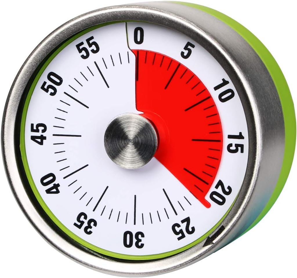 AIMILAR Small Mechanical Kitchen Timer - 60 Minute Visual Countdown Timer Magnetic with Loud Alarm for Kids and Adults Baking Cooking Steaming Barbecue
