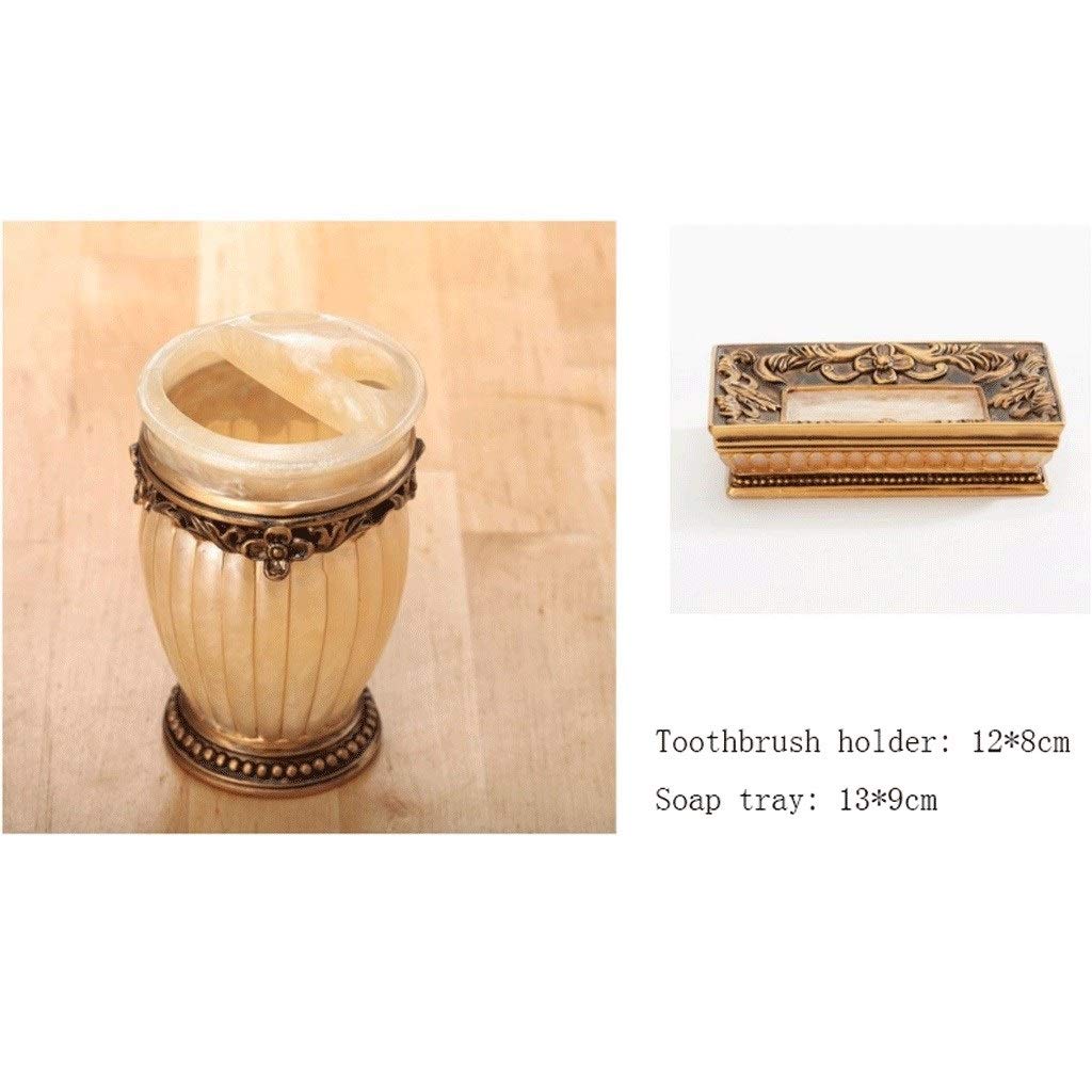 Juego de baño, Juego de 5 Piezas baño con Resina for Lavar, decoración, artículos tocador, Regalo, Accesorios, Juego