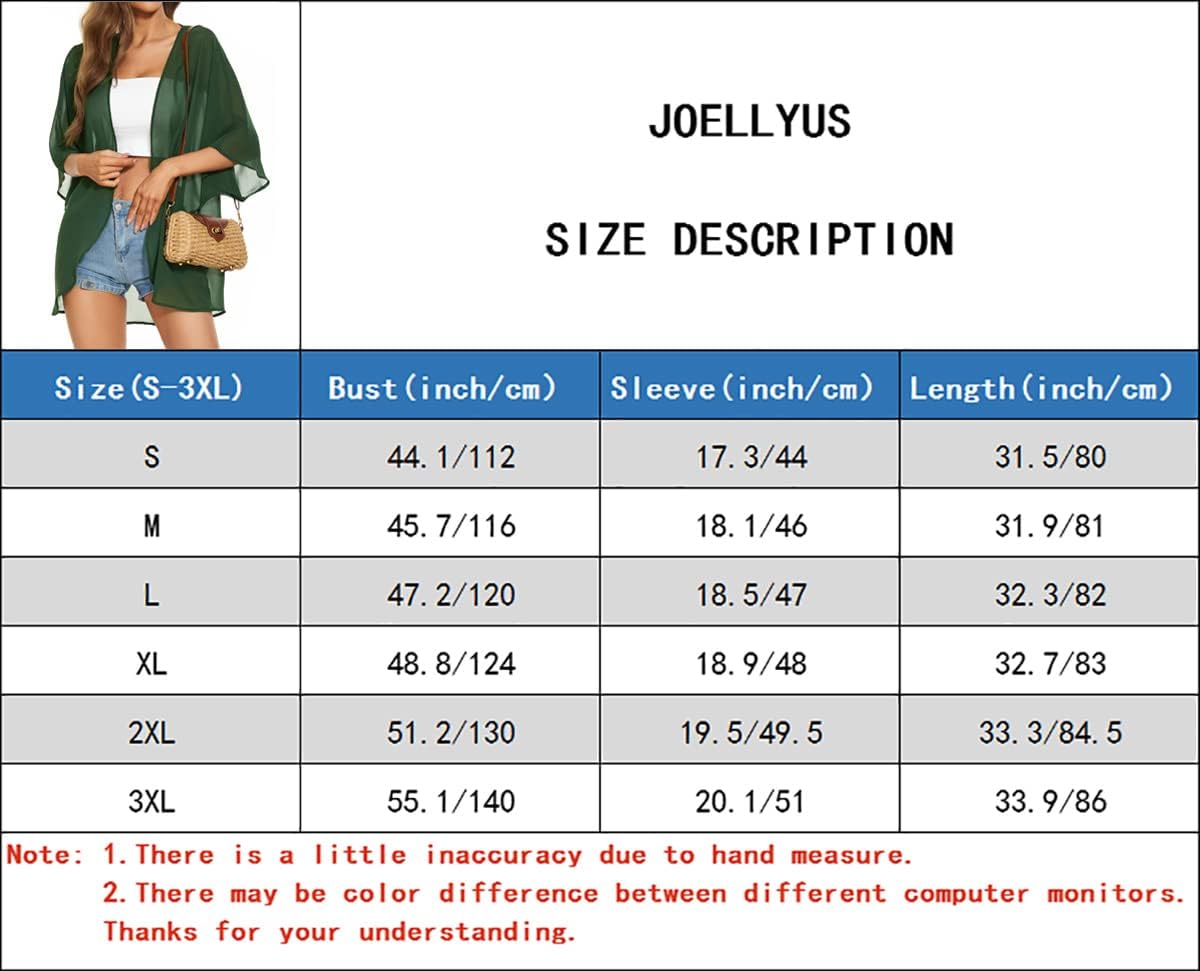 Damskie kimono, plażowe, szyfon, kardigan, kwiaty, topy, luźne peleryny, 1-solidny, ciemnozielony, 3XL