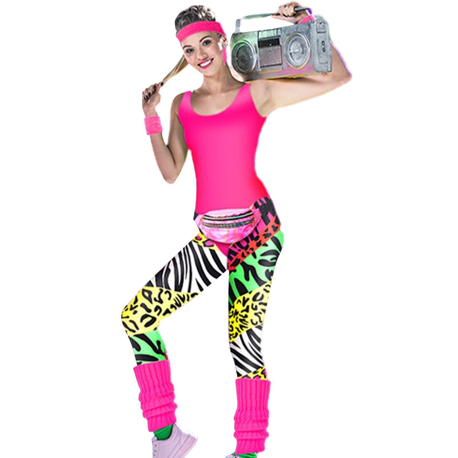 Générique Costumes des années 80 pour adultes,ensemble d'accessoires pour