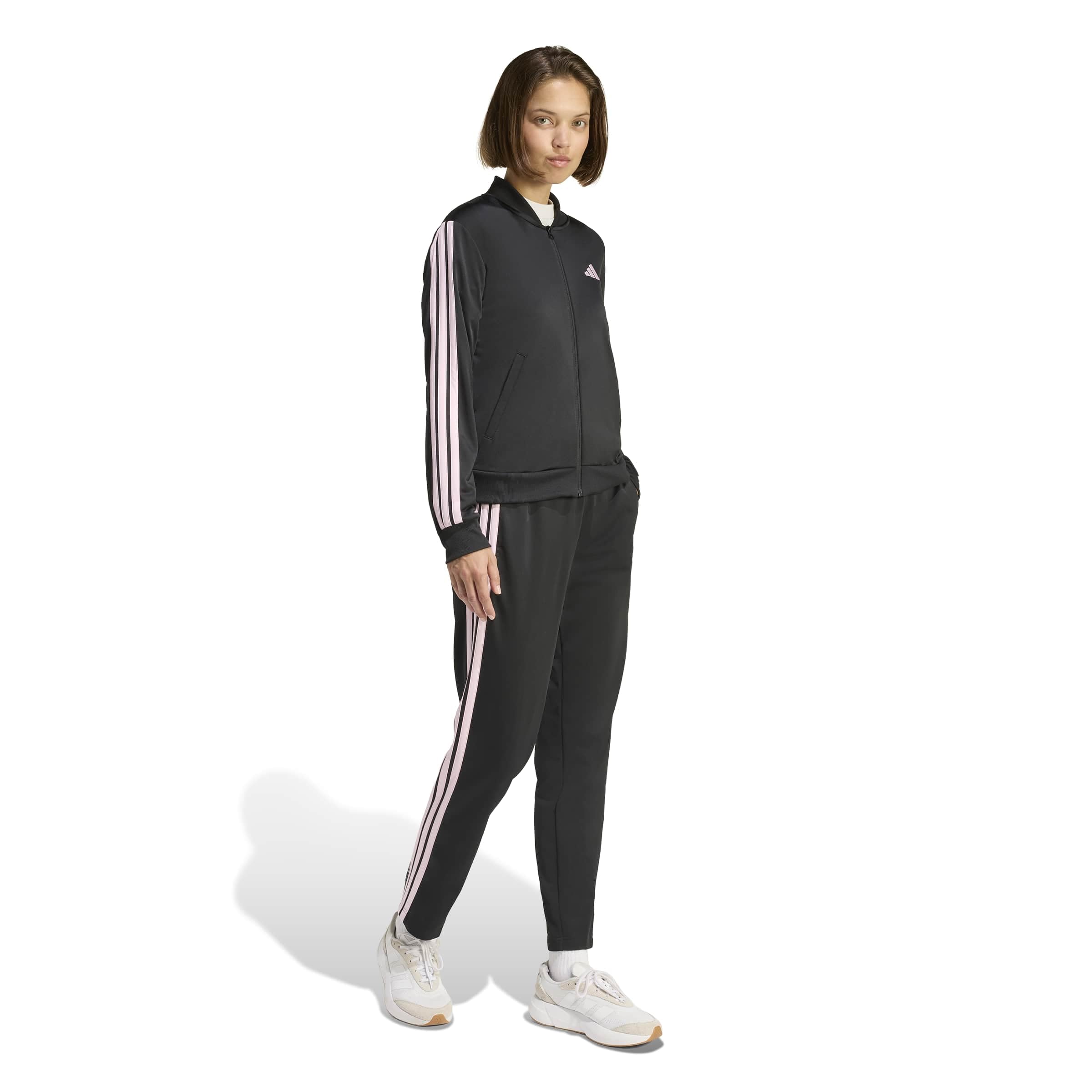 adidas Kobiety Essentials 3-Stripes Track Suit, black/clear pink, S
