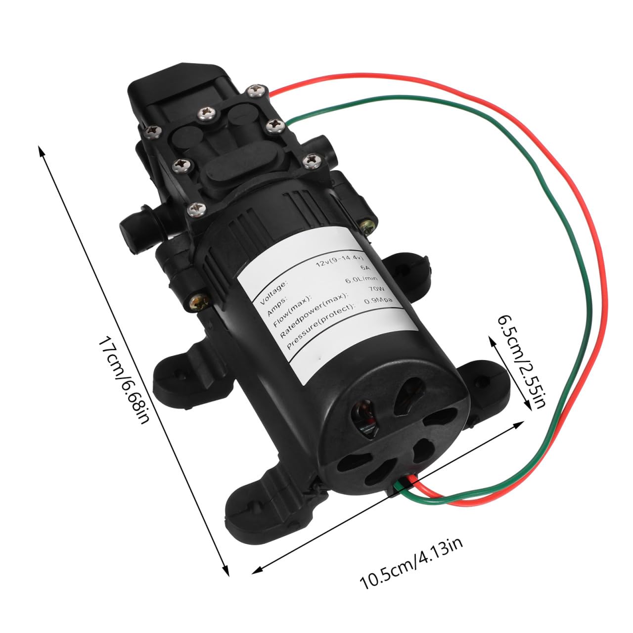 Alipis Bomba de Agua de Alta Presión Eléctrica de Diafragma 12v 70w Gran Flujo y Cuerpo de Plástico para Dispositivos de Pulverización y Filtrado