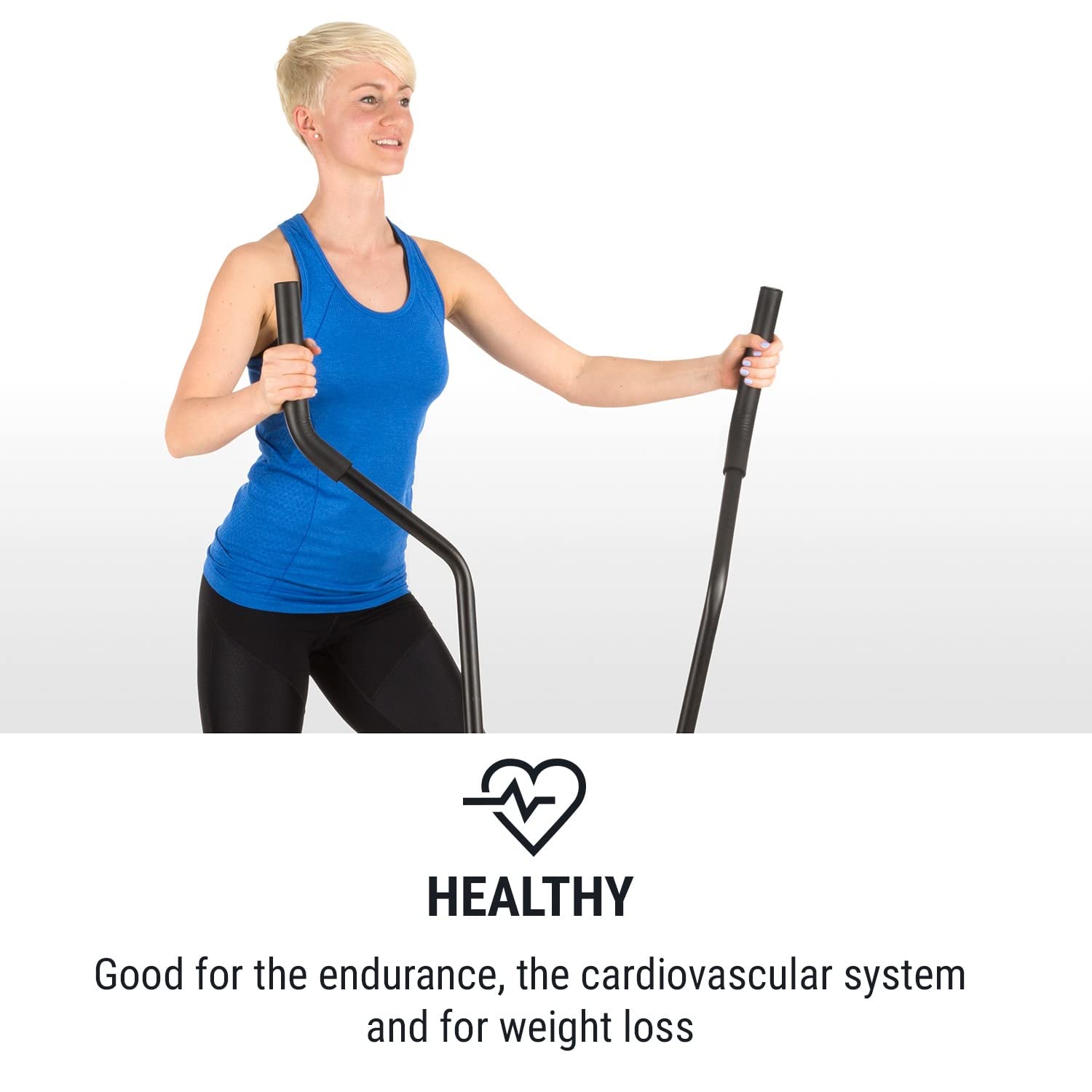 CAPITAL SPORTS Orbifit Crosstrainer – Elliptique Avec Ordinateur, Pulsomètre, Hauteur Réglable – Max 100 Kg – Noir