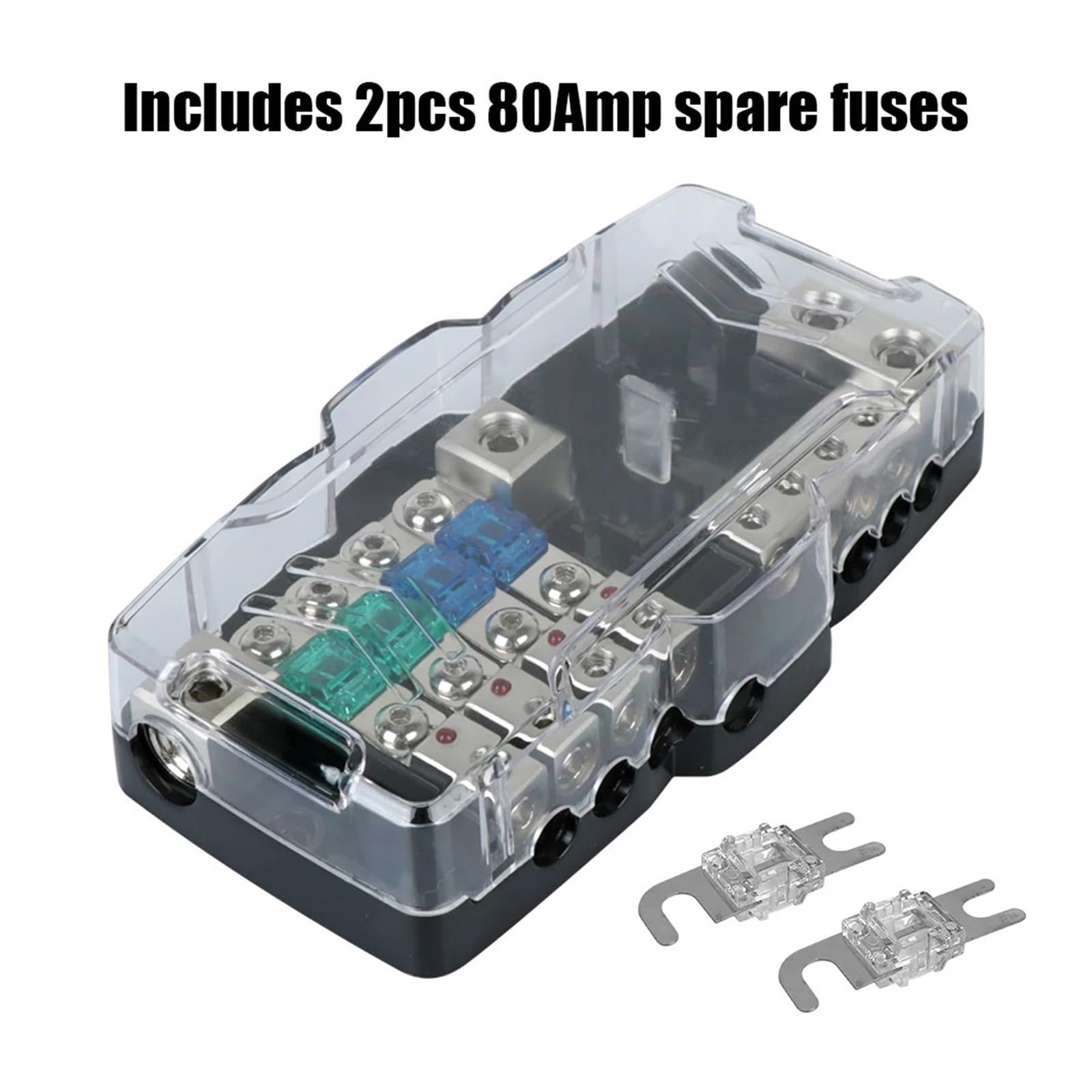 24V 12V 30A 60A bezpiecznik Blade Box rozdzielacz blokowy dystrybucja prądu stałego wskaźnik LED akcesoria do odtwarzacza samochodowego Stereo uchwyt bezpieczników(Gold)