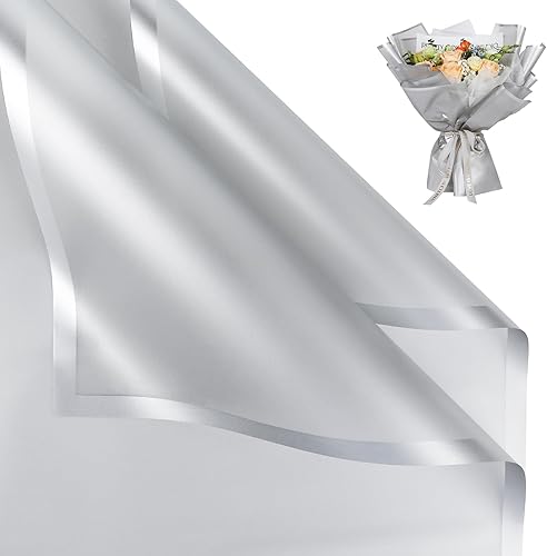 Vista 92 de NESCCI Papel de regalo de flores de 20 hojas, papel de regalo de ramo floral impermeable, suministros de floristería, papel de embalaje para regalo