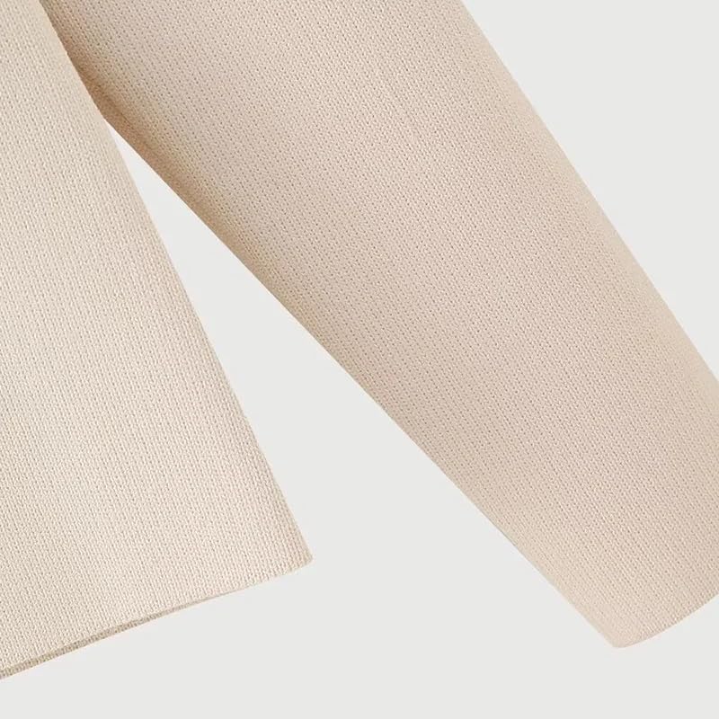 Women Knitted Cardigan Sweater V-Neck Asymmetrical Coat Stretch Cardigan4