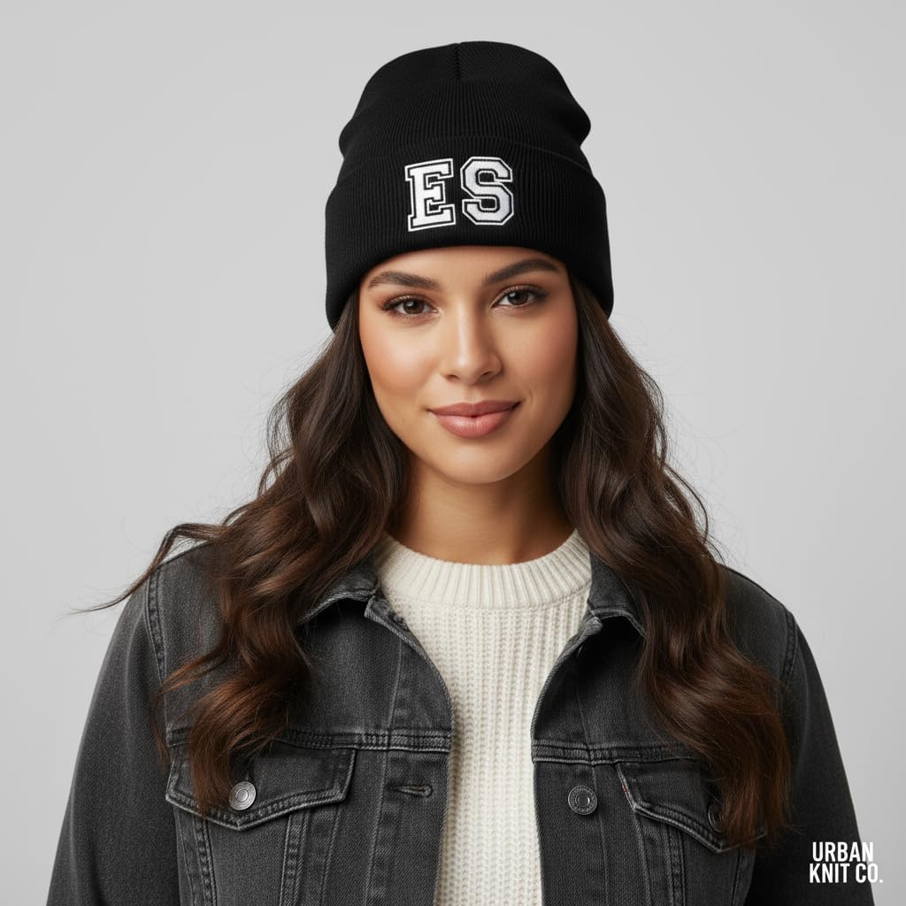 Black Beanie with ES Embroidery, El Salvador Pride Winter Hat
