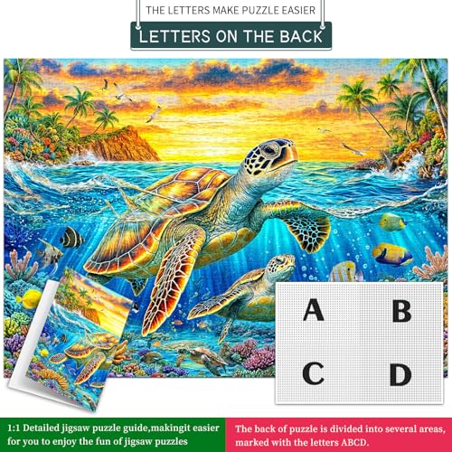 TangComplete - Golden Turtle Puzzles Flower of Life Puzzles for Adults 1000 Piece, Jigsaw Puzzles for Adults, Adult Challenging Game Toys, Impossible Puzzle, Family Decoration Puzzle - Image 7