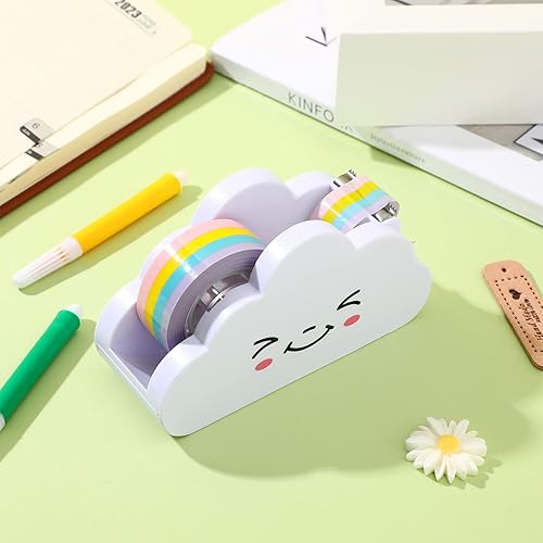 Miniatura 2 de Dispensador de cinta en la nube, cortador de papel Washi, dispensador de dibujos animados con cinta arcoíris para el hogar, escuela, oficina,