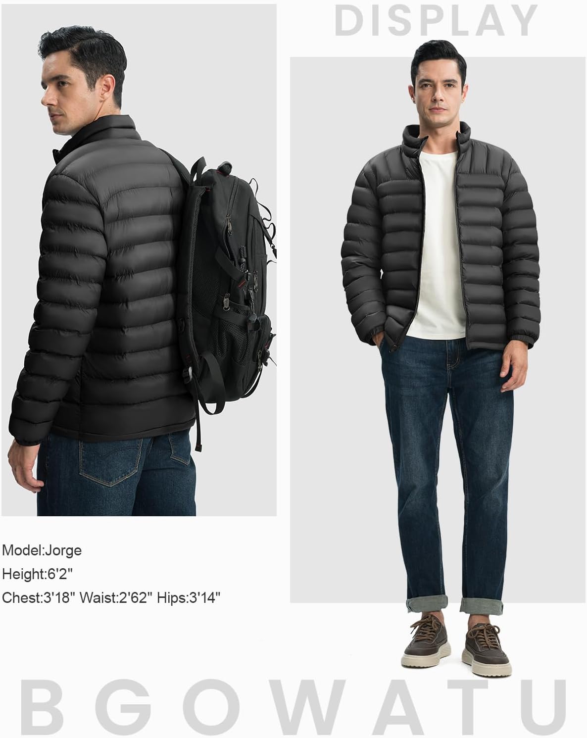 BGOWATU Men's Lightweight Packable Puffer Jacket Warm Winter Jacket for Men Down Alternative Puffy Coat - Image 6