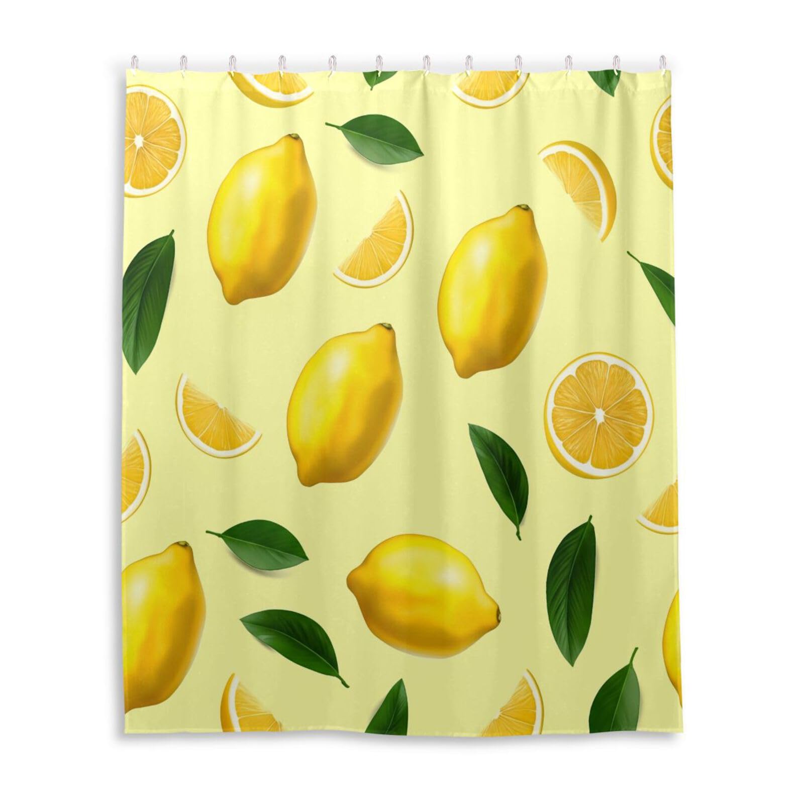 DUOBU Lemons Shower Curtain Washable Waterproof Fabric Bath Curtain 60x72Inch Shower Curtains with Hooks for Bathroom Decor