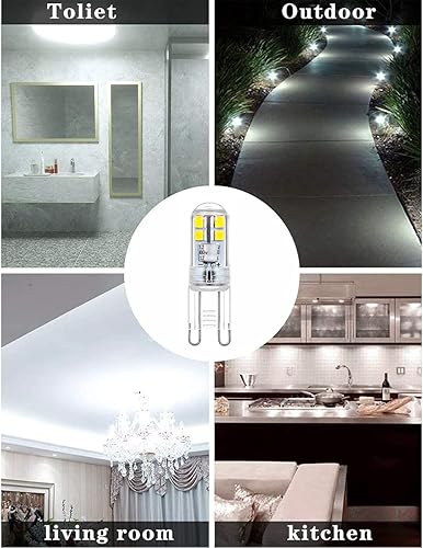 Miniatura 7 de UCINNOVATE Bombillas LED G9, luz blanca diurna de 3 W, equivalente a halógeno de 25 W, bombilla de ahorro de energía sin parpadeo, CA 110 V-120 V,
