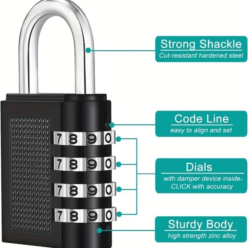 Lucchetto Armadietto Lucchetto con password digitale for valigia Lucchetto con password in metallo Lucchetto Combinazione (Size : 6 Pcs)