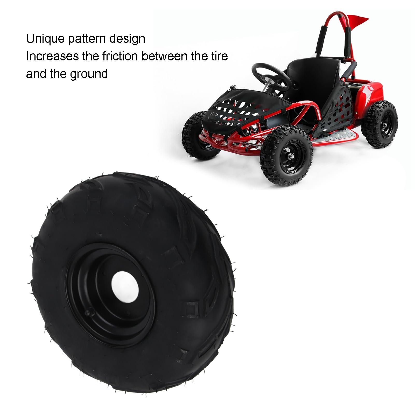 FILFEEL Opony Mini Rowerowe, Gumowe+stalowe Opony Gokartowe Go Karta z Oponami ATV Tubeless dla Samochodu
