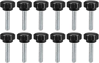 Tool parts M6x25mm Male Thread Round Knurled Clamping Knobs Grip Thumb Screw On Type 12pcs