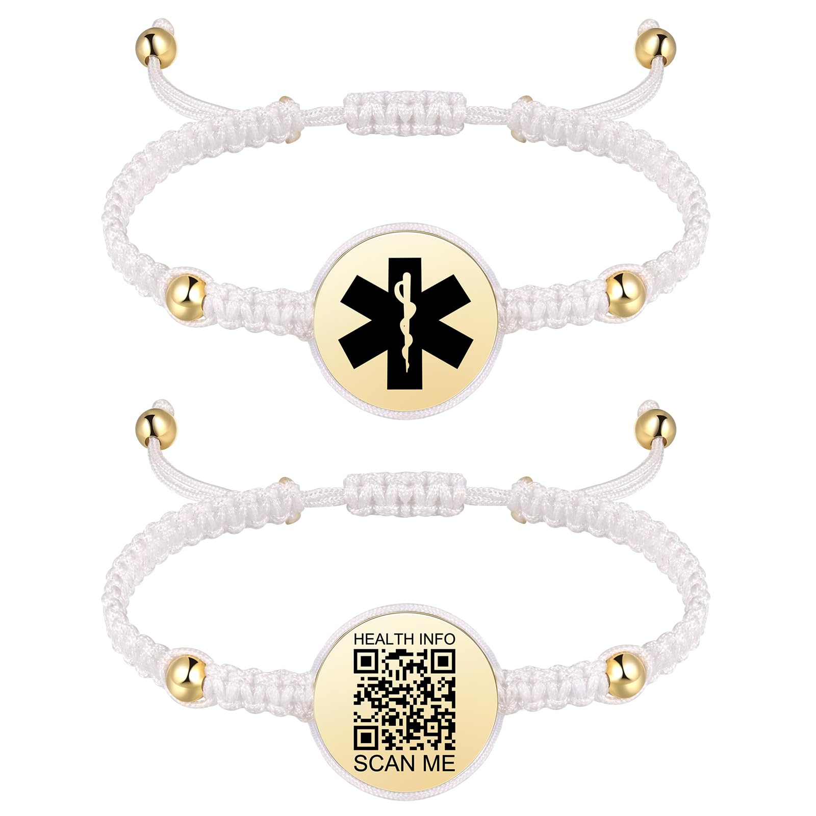 Upgrade Medical Bracelets Men Women with QR Code Medical Alert ID Bracelets