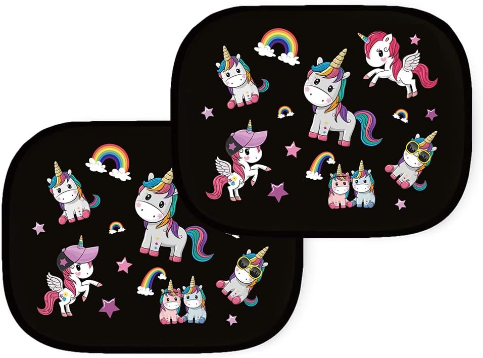 UEOTO Car Sun Shade 2 Pack - Car Window Shades for Kids Baby Pet UV Rays/Sunlight Protection, Car Sunshades Shield Visor for Children with PVC Adsorption Electrostatic for Car Side Windscreen Window