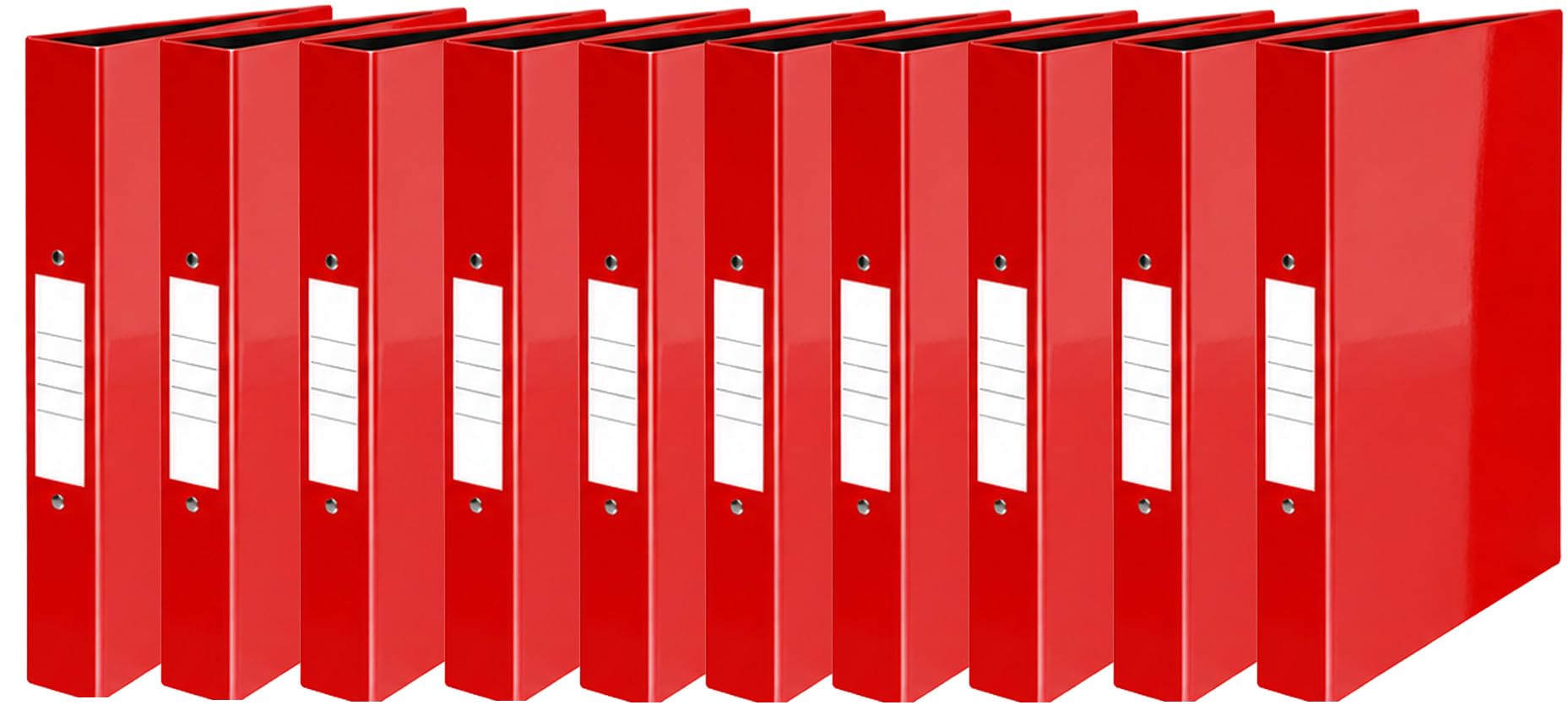 Nobel 25mm 2 Ring Polypropylene Gloss Binder A4 (10, Gloss Red)