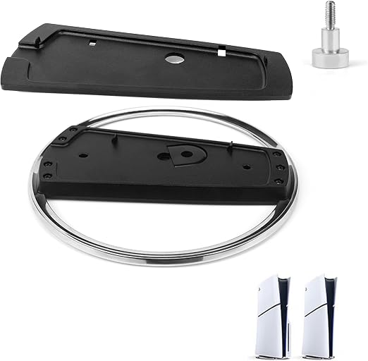 PS5 Standfuß Vertikal für PS5 / Slim / Pro (Disc & Digital Universal), Schwarz, Halterung, Zubehör, Mit Anti-Rutsch-Pad