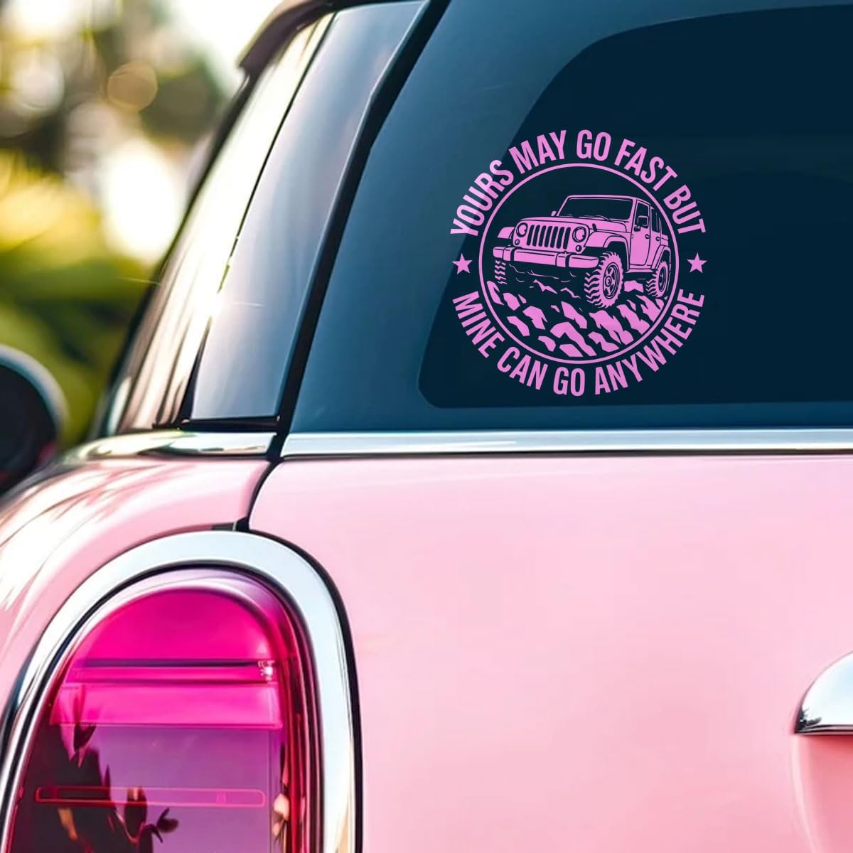 3 Pcs UV DTF Yours May Go Fast But Mine Can Go Anywhere Decal, Funny Quotes Sticker Car Bumper Decor, Positive Affirmation Decals for Women Men Friends Coworkers - 5x5 Inches