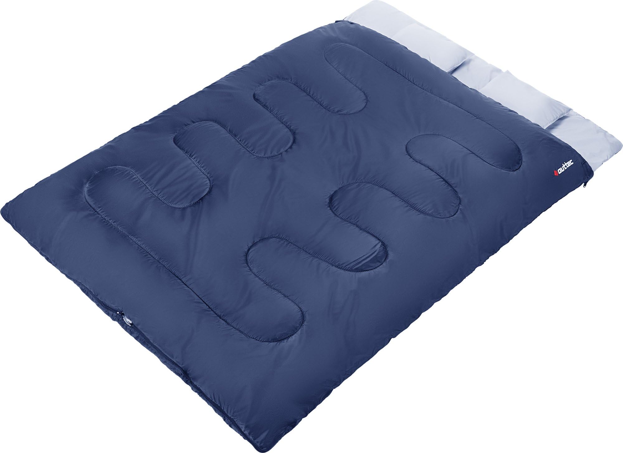 Sac de Couchage 2 Personnes, Rectangulaire Double Sac de Couchage Adulte pour Camping et Randonnée, Idéal Camping Accessoires pour Tente, Sleeping Bag Léger avec Oreillers, Isolé, 3 Saisons