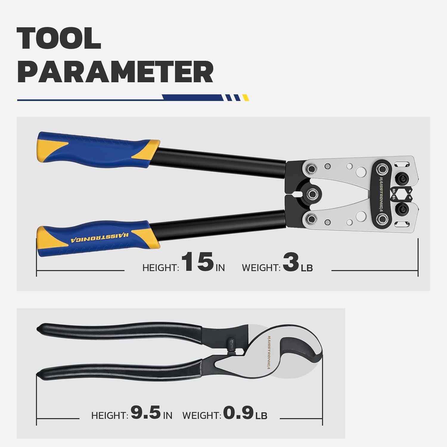 haisstronica Battery Terminals Crimping Tool + Cable Cutters