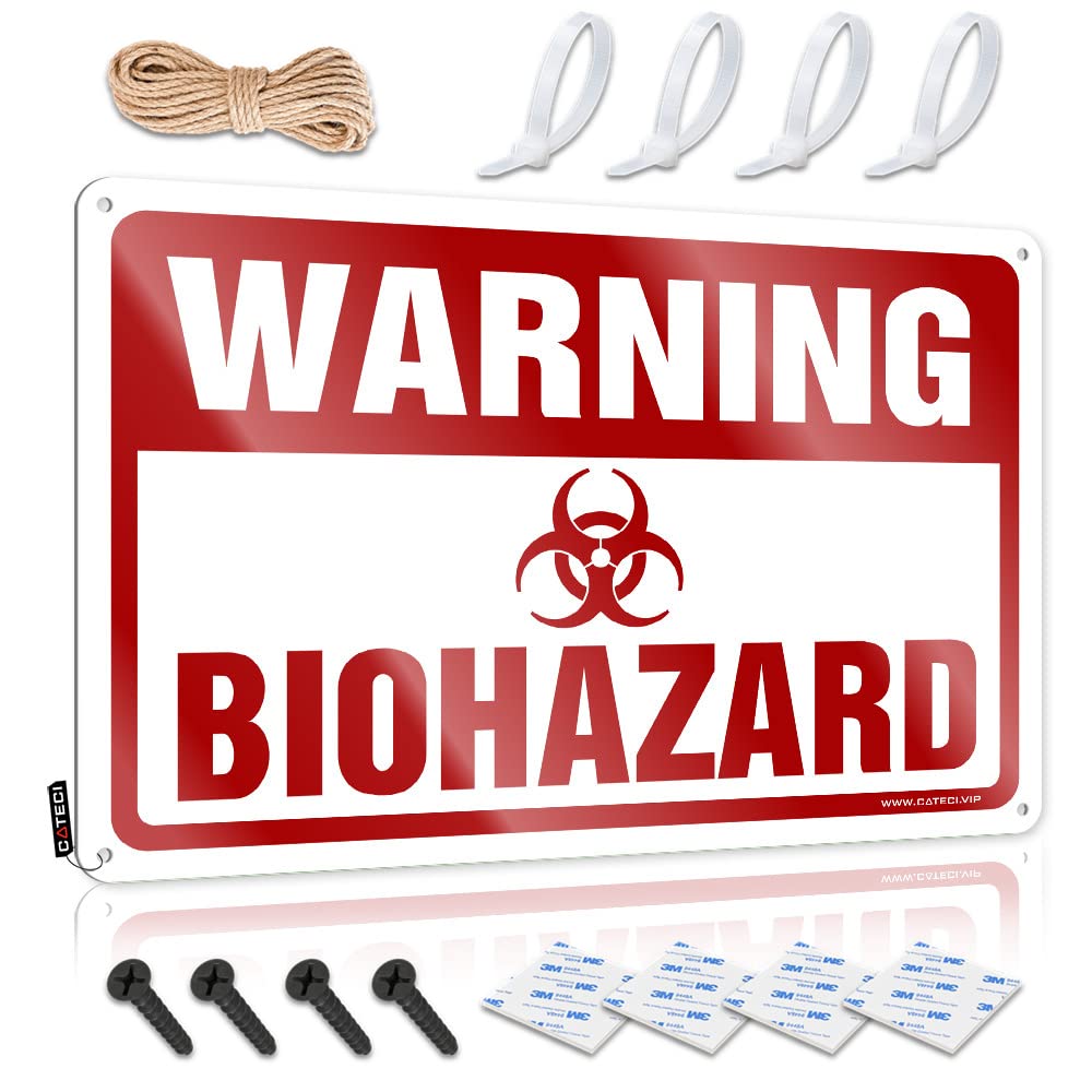 STWNVOITV Garage Signs Funny Warning Biohazard Tin Sign Bar Posters Funny Kitchen Tin Signs(20X30CM)