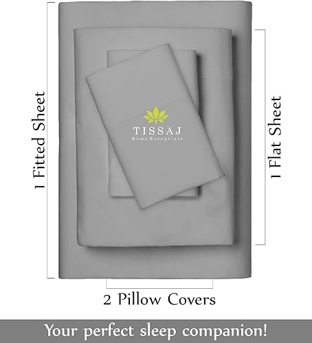 Miniatura 3 de Juego de sábanas tamaño Queen de 100 % algodón orgánico, color gris ahumado, 500 hilos, aprobado por GOTS, sábana bajera elástica de fácil ajuste,