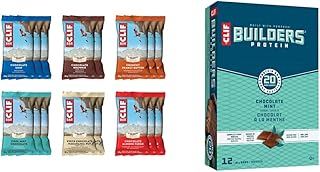 CLIF BAR - Energy Bars - Best Sellers Variety Pack - Plant Based (2.4 Ounce Protein Bars, 16 Count) Packaging & Assortment May Vary - Amazon Exclusive & CLIF BUILDERS - Protein Bars - Chocolate Mint