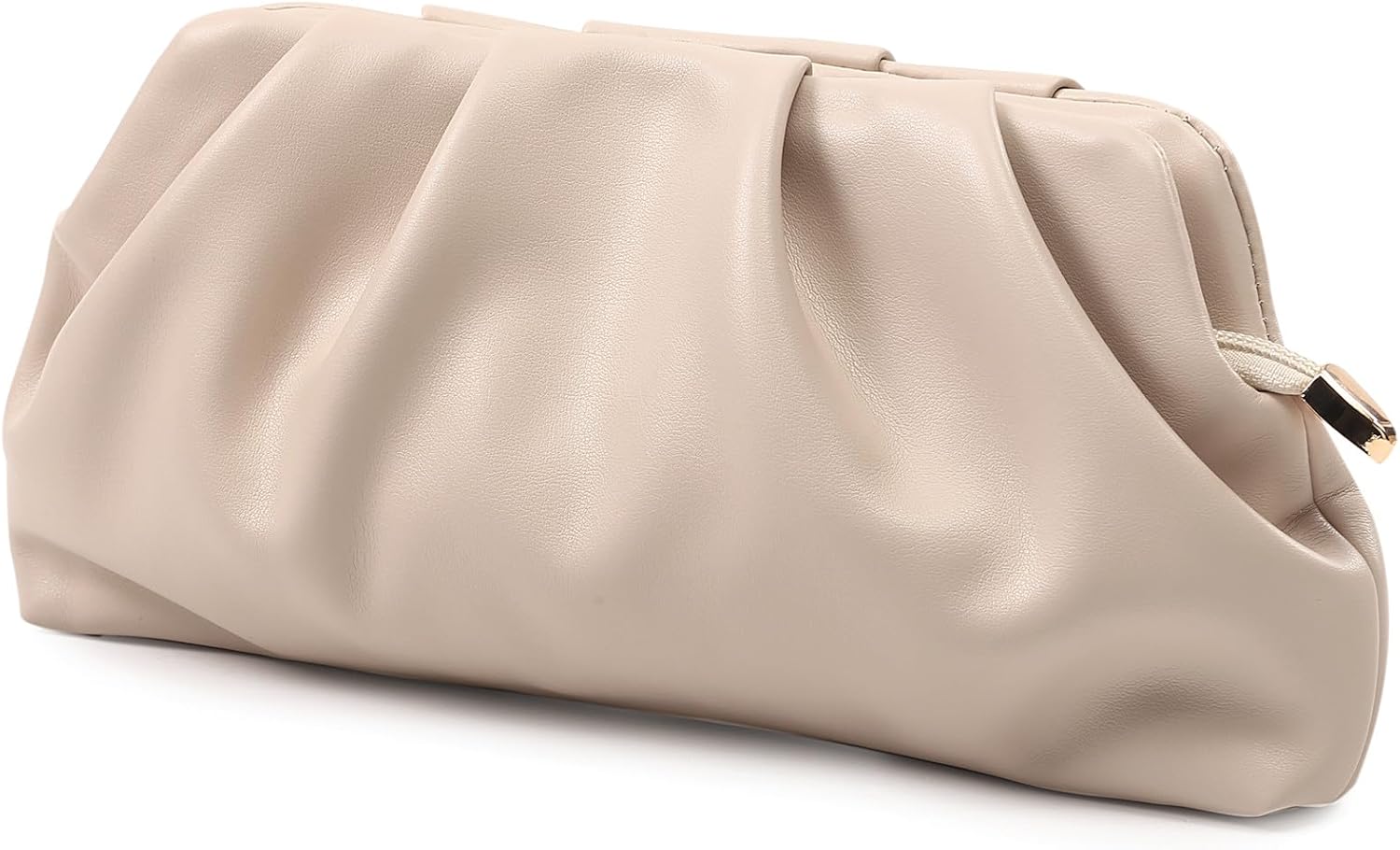 Evening Bag for Women Ruched Clutch Purse Detachable Metal Chain Crossbody Bag - Image 2