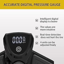TOOLITIN Bike Pump with Precision Digital Pressure Gauge,Floor Bicycle Tire Pump Compatible with Presta and Schrader Valve, Air Pump for Bicycle, Balls, Scooter, etc.