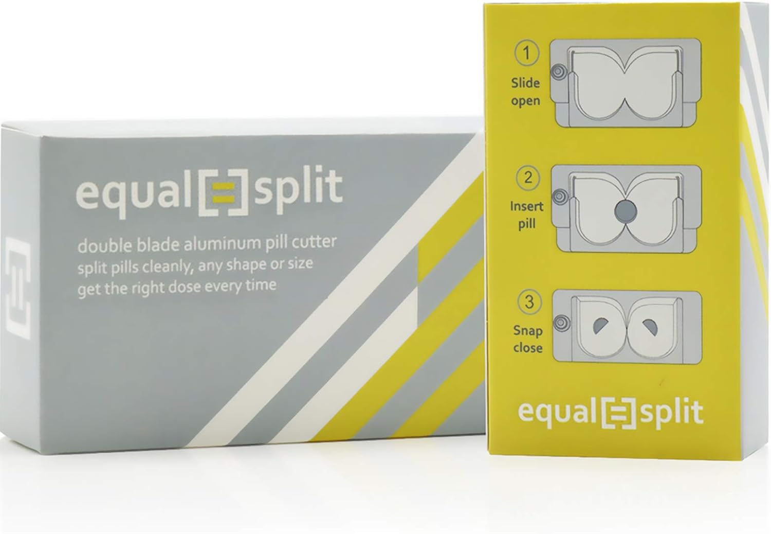 EqualSplit Pill Splitter, Double Blades, Cleanly Split or Quarter Any Pill - Great for Pets Too! : Health & Household