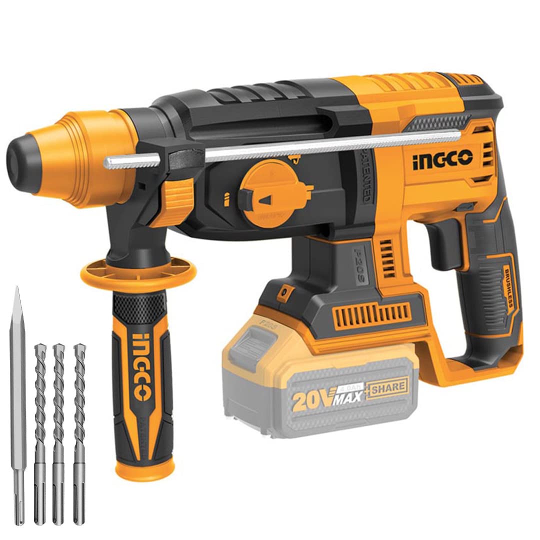 Ingco CRHLI20228, marteau dépanneuse brushless, 20 V, SDS-plus