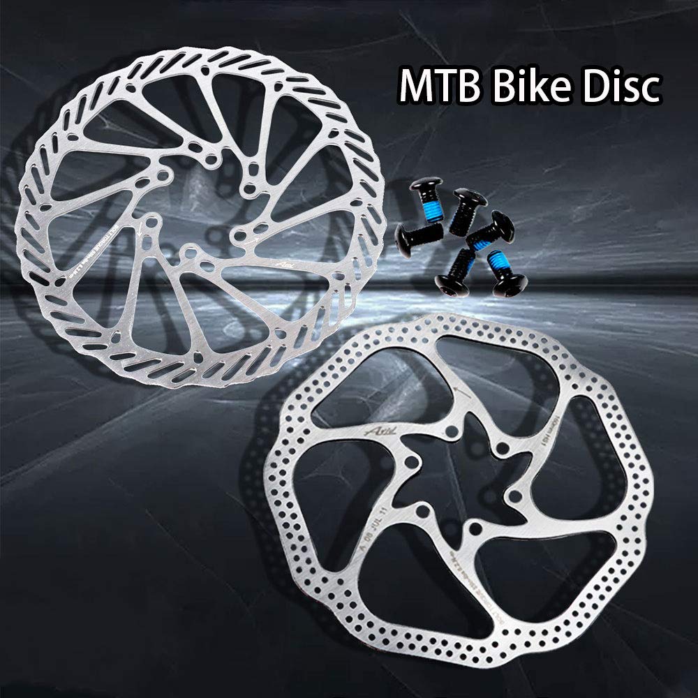 Rotor de bicicleta Rotores de freno de bicicleta con pernos Rotor de freno de bicicleta de acero inoxidable Rotores de bicicleta de montaña para bicicleta de montaña de HS1 (180 mm) 4PCS