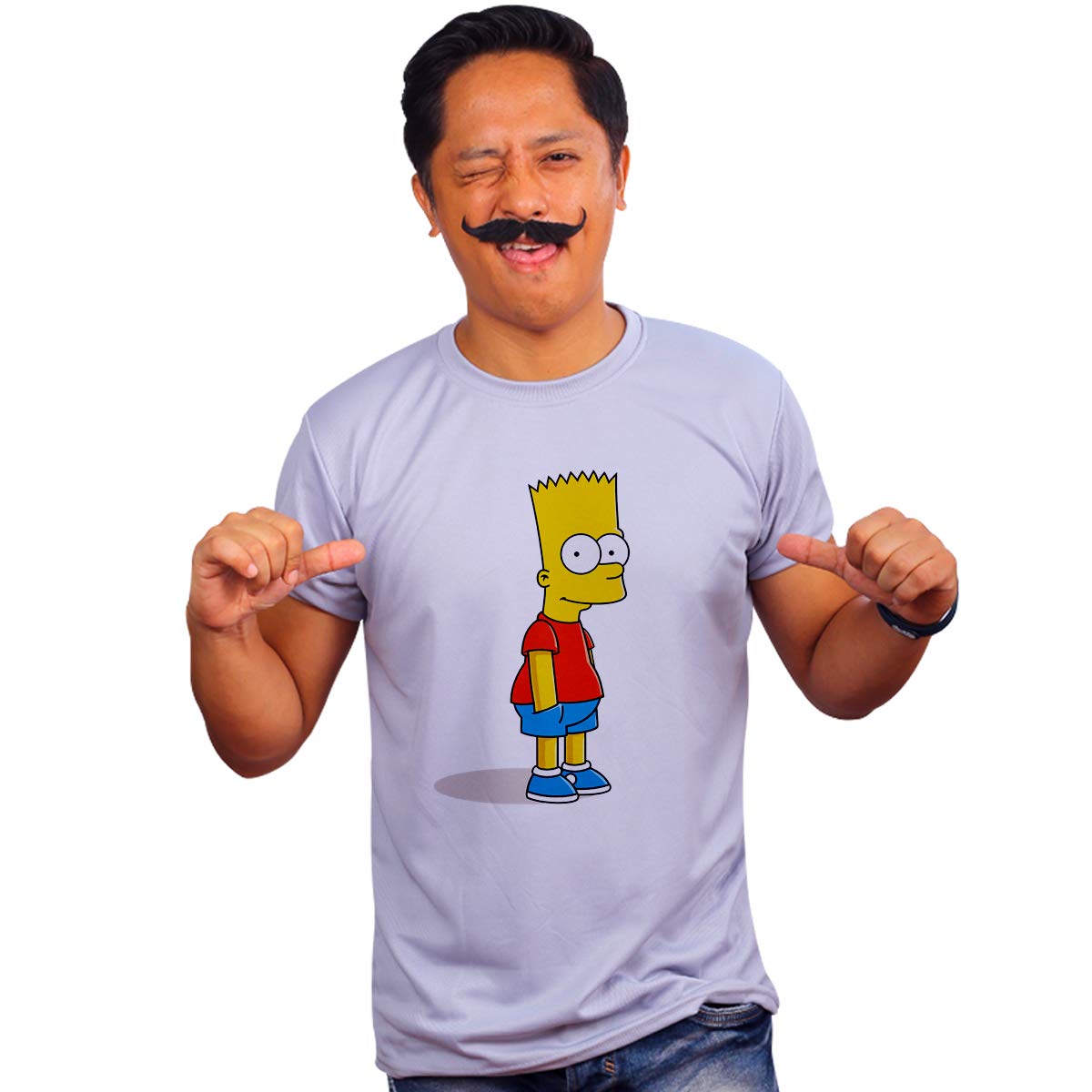 Mooch WaleBart Simpson Grey Quick-Dri T-Shirt for Men