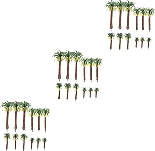DECHOUS 36 Pcs Artificial Coconut Tree Miniature Toy Trees Artificial Rainforest Layout Simulation Coconut Tree Mini Coconut Tree Green Tree Model Miniatures Landscape Tree Train Plastic