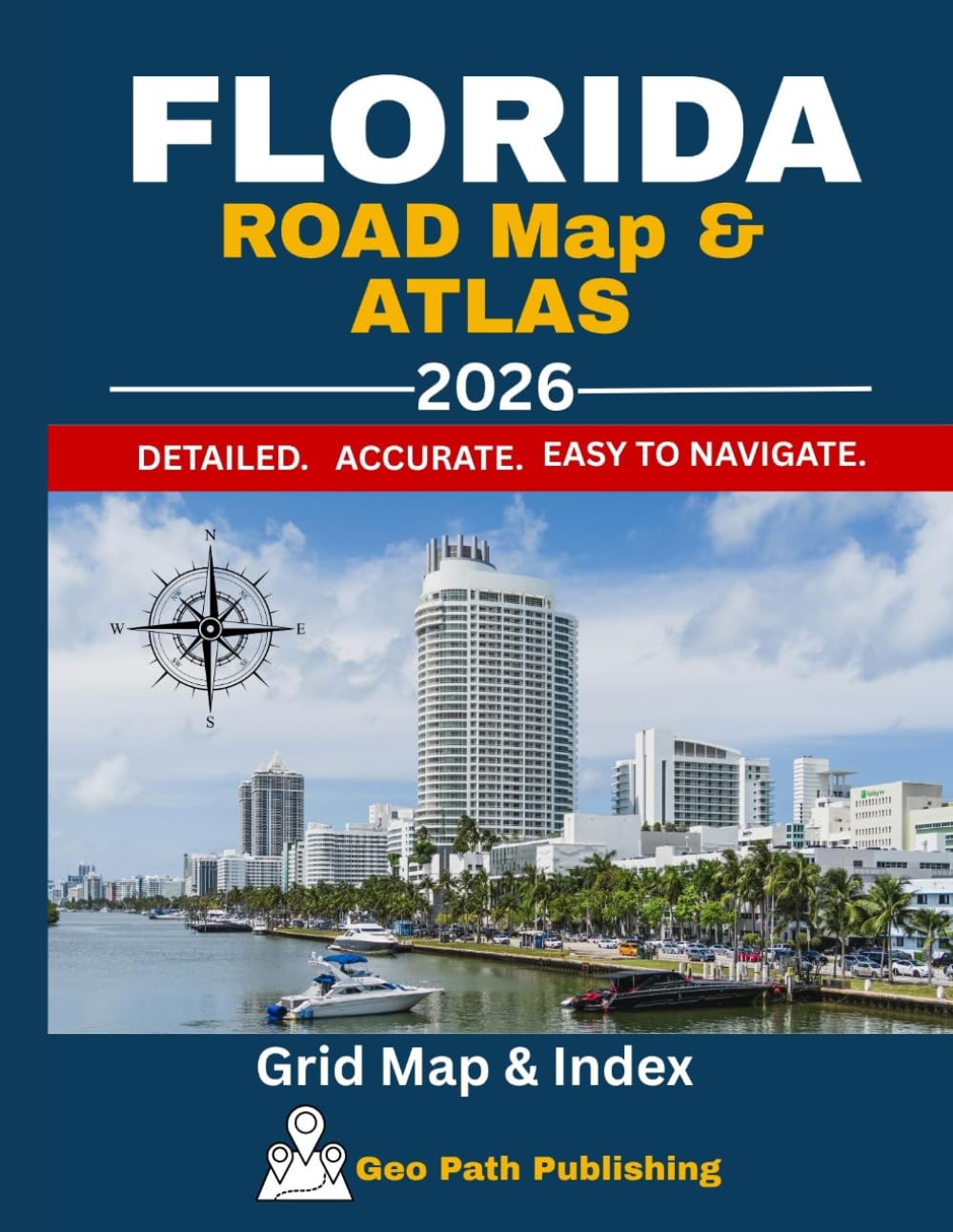 Florida Road Map & Atlas 2026: Detailed Highway Map with Cities, Counties & Grid Index