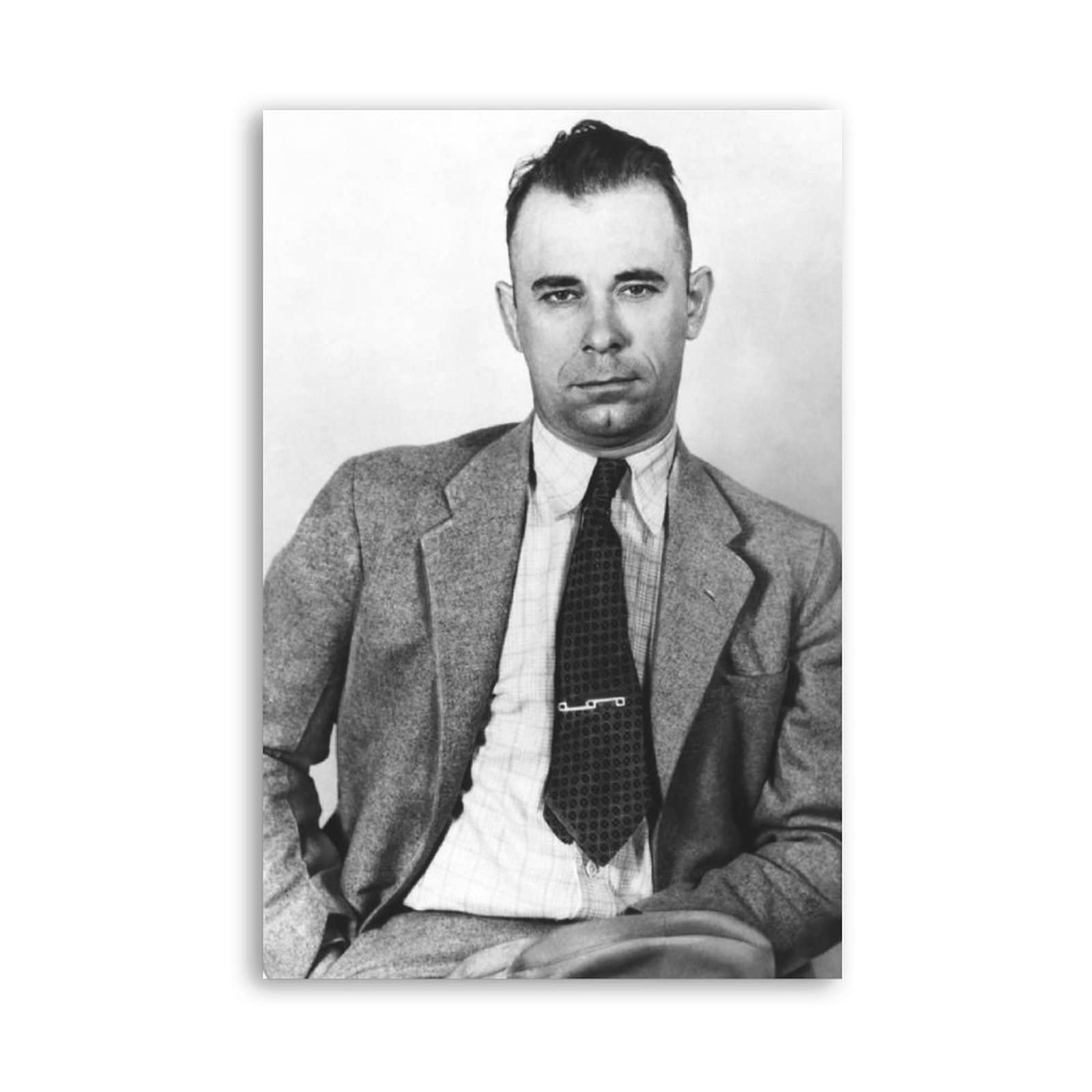 Poster Room Aesthetic Canva Wall Art Bathroom Deco Gangster Mobster Picture John Dillinger Bank Robber 24x36 Poster Canvas Painting Wall Art Poster for Bedroom Living Room Decor12x18inch(30x45cm)