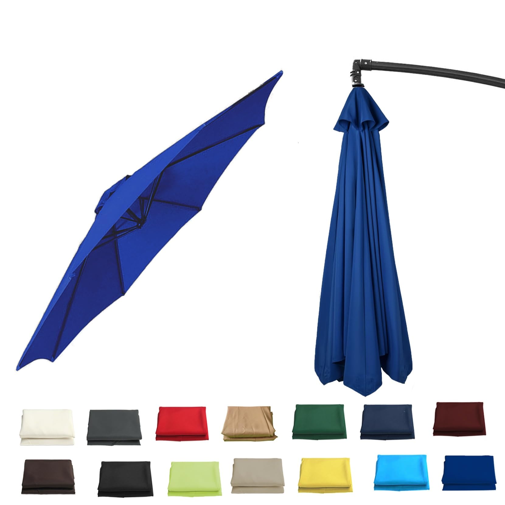 GZDXBF Outdoor Replacement Canopy Top 6/8 Ribs, 400cm Sun Umbrella Replacement Cloth, Replacement Parasol Cover(Royal,8 RIBS: 350CM/11.5FT)