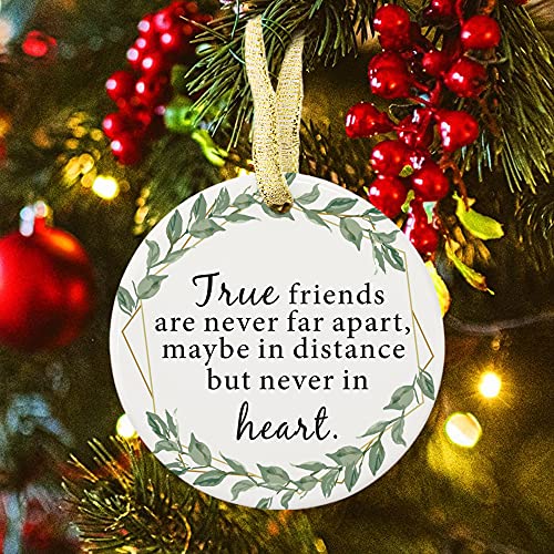 Moblade Two-Side Printed Christmas Ornaments For Friends - True Friends Are Never Apart For Bff, Long Distance Gifts For Friends, Friendship Keepsake Ornament, Xmas Tree Decorations #TOP4