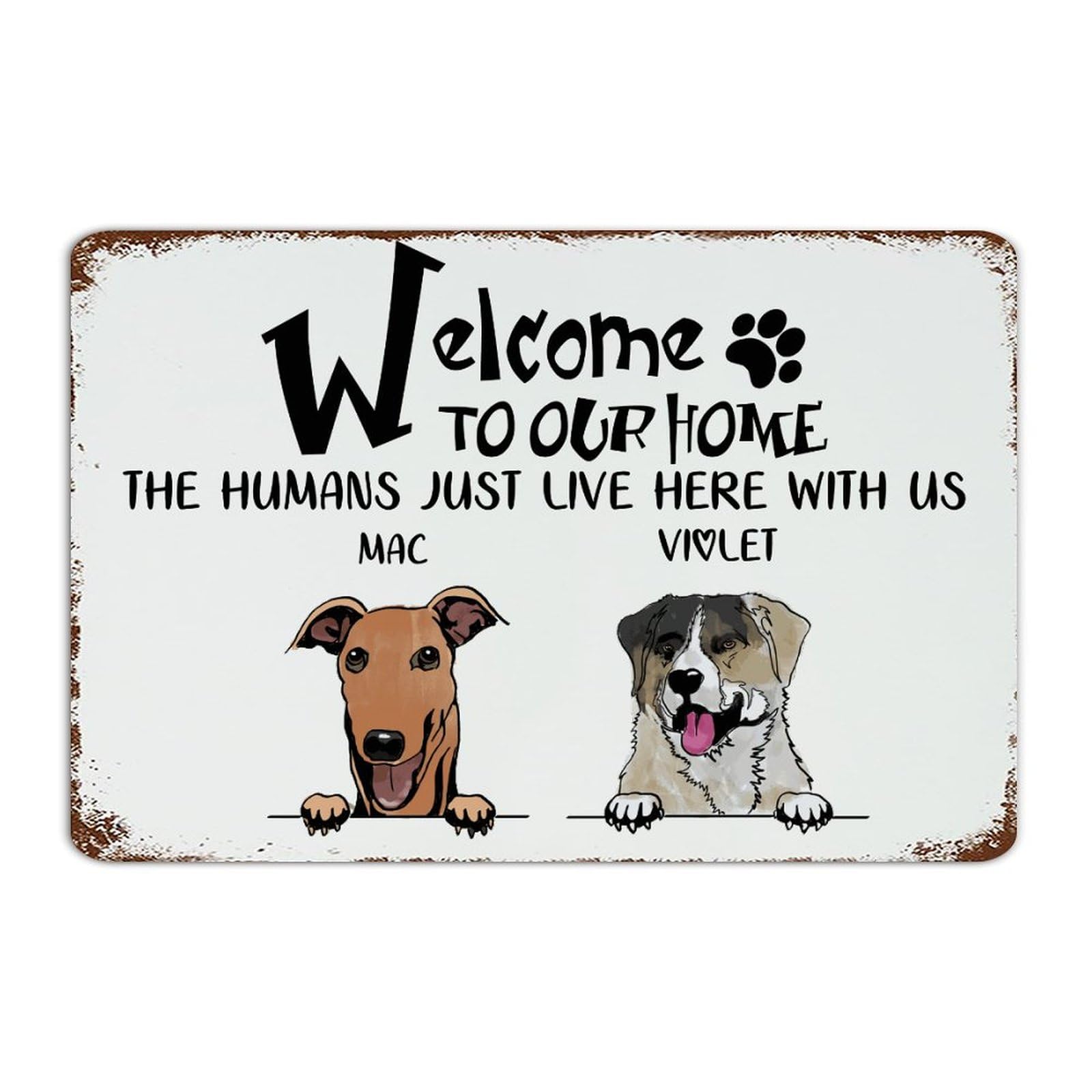 Plaque en métal personnalisée animaux pour déco salon et chambre homme