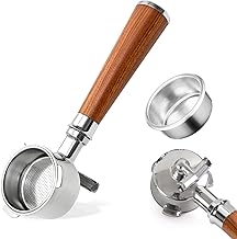 Filter Holder 51mm, Double Spout 3 Ears Portafilter Compatible with Delonghi Dedica EC680/EC685/EC785/EC820/EC850/EC860, Stainless Steel Filter Holder