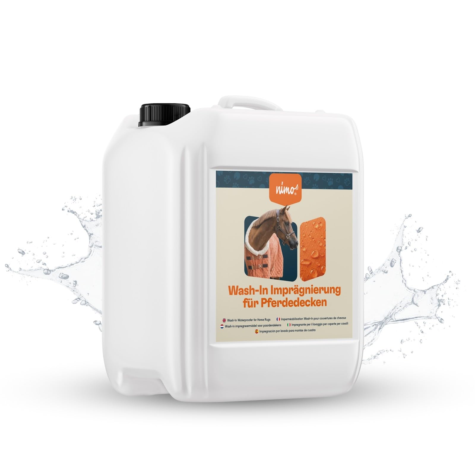 nimo® Wash-in waterproofing for horse blankets, horse blankets, impregnation washing machine, breathable waterproofing, sealing against moisture and dirt, rain cover for horse blankets