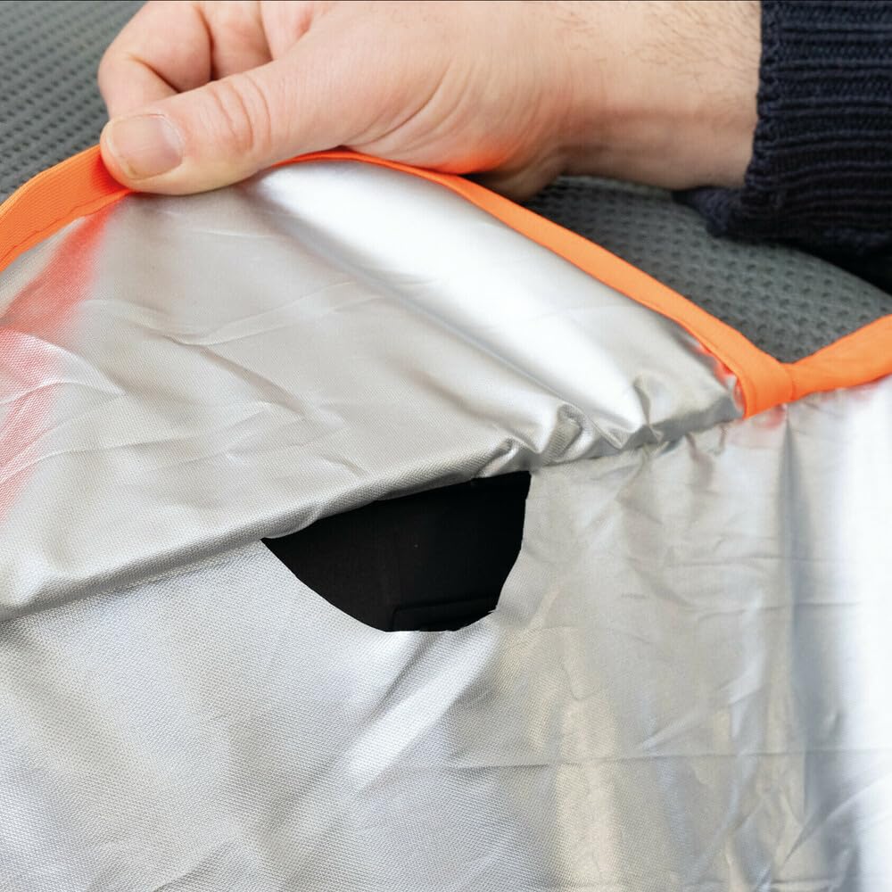 Gran Pree 20402 Car Meteo Guard, Telo Copriauto Antigrandine elasticizzato 3 strati di protezione, impermeabile restistente raggi UV, copriauto antigrandine - MG-S - cm 120x165x400
